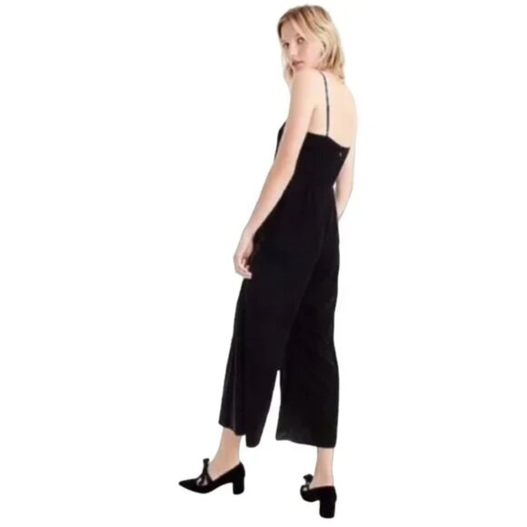 J. Crew Size 2 Black Velvet Classic Minimalist Jumpsuit - Picture 2 of 12